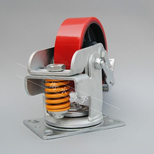 刹车装置脚轮 聚氨酯刹车轮 减震脚轮生产厂家机械设备轮